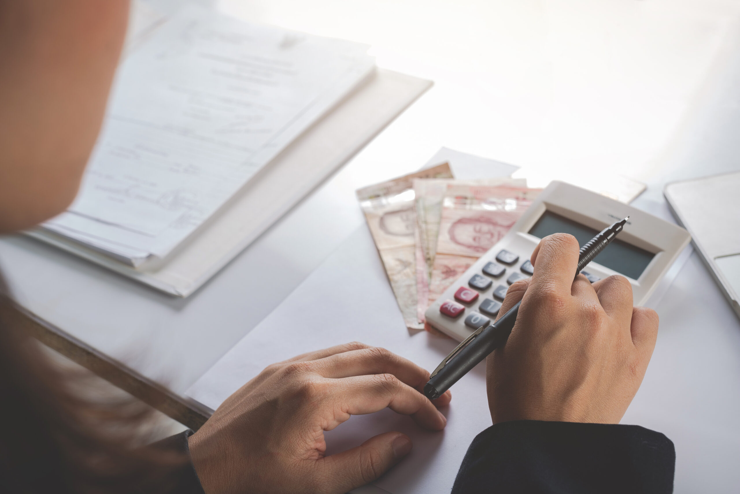 finance and accounting concept. business woman working on desk finance and accounting concept. business woman working on desk
