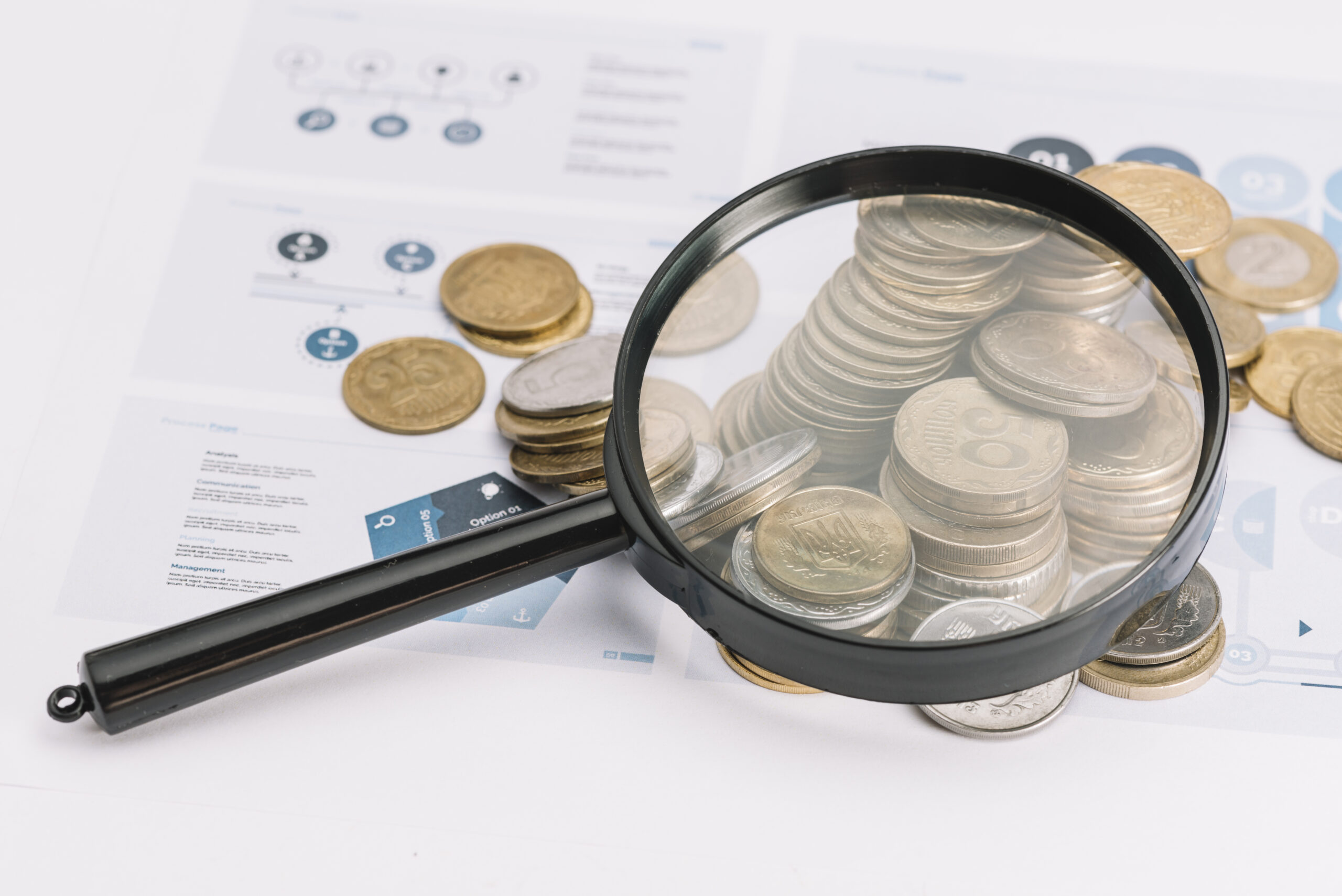 magnifying-glass-fallen-coins-infographic-template magnifying-glass-fallen-coins-infographic-template